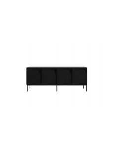 Stairs dressoir eik zwart - 4 deuren - zwart metalen onderstel