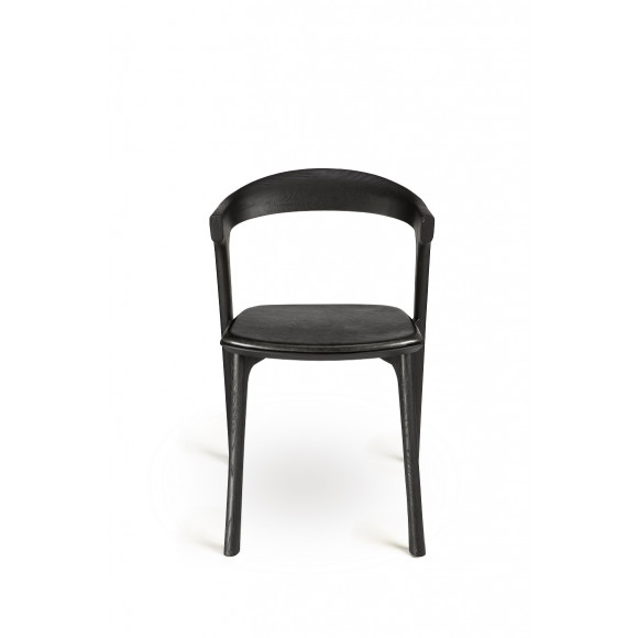 Oak Bok stoel - zwart leder